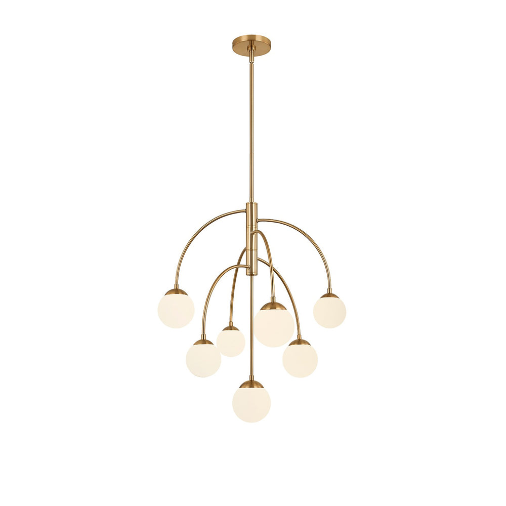 Justice Designs - FSN-9013-ETCH-BRSS - Seven Light Chandelier - Fusion - Brushed Brass