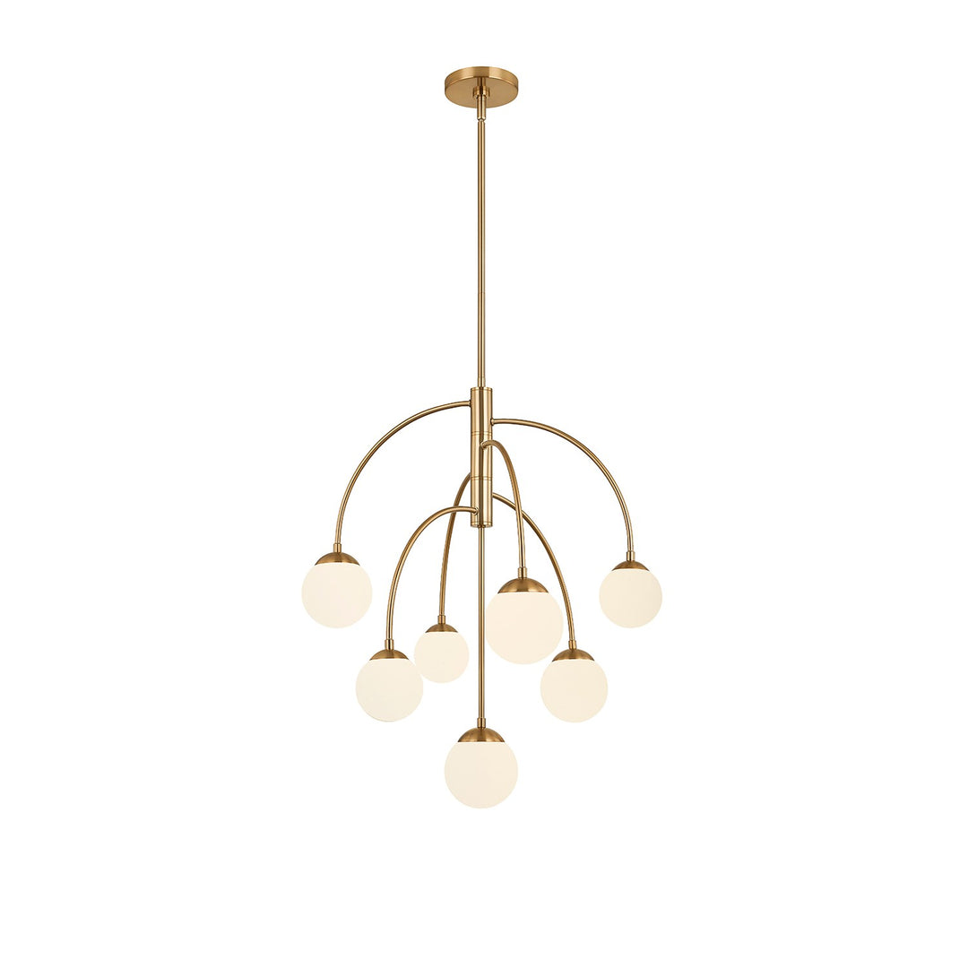 Justice Designs - FSN-9013-ETCH-BRSS - Seven Light Chandelier - Fusion - Brushed Brass