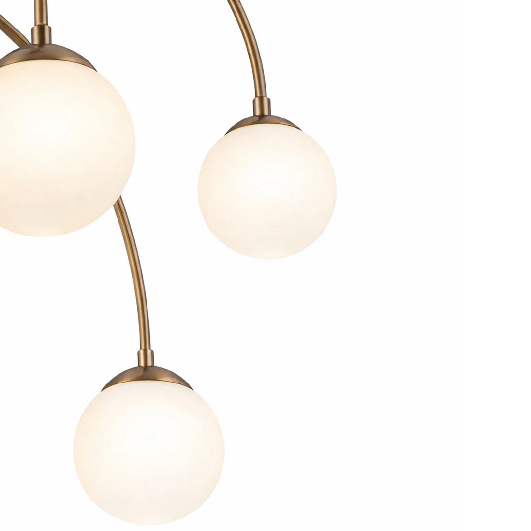 Justice Designs - FSN-9013-ETCH-BRSS - Seven Light Chandelier - Fusion - Brushed Brass