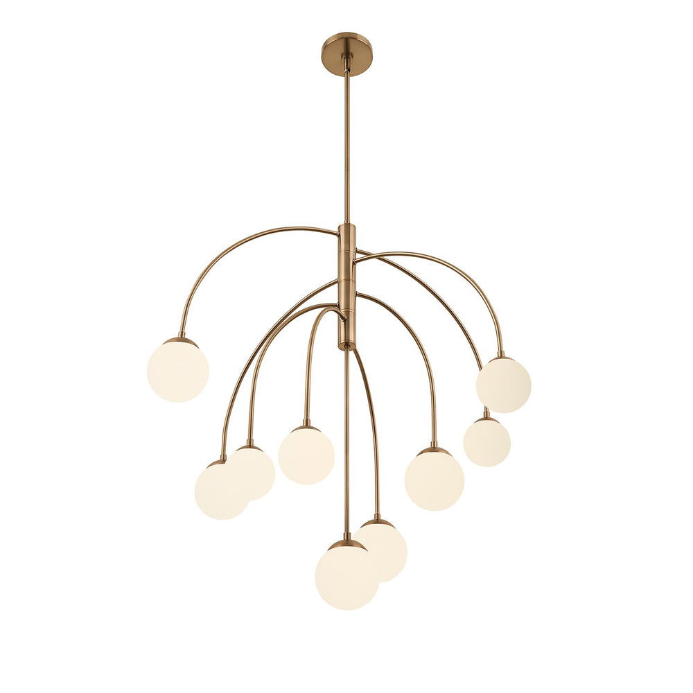 Justice Designs - FSN-9014-ETCH-BRSS - Nine Light Chandelier - Fusion - Brushed Brass
