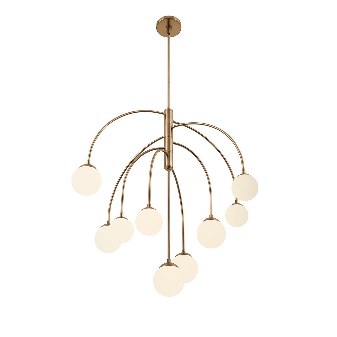 Justice Designs - FSN-9014-ETCH-BRSS - Nine Light Chandelier - Fusion - Brushed Brass