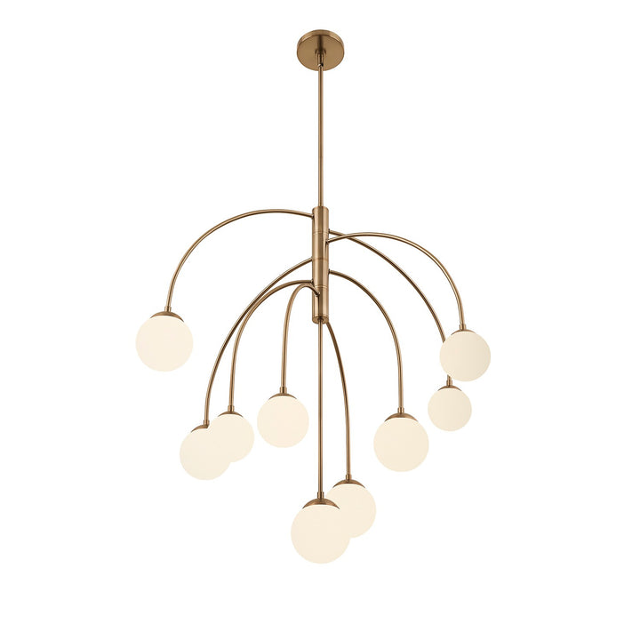 Justice Designs - FSN-9014-ETCH-BRSS - Nine Light Chandelier - Fusion - Brushed Brass
