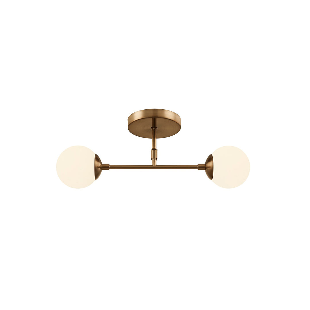 Justice Designs - FSN-9019-ETCH-BRSS - Two Light Semi-Flush Mount - Fusion - Brushed Brass
