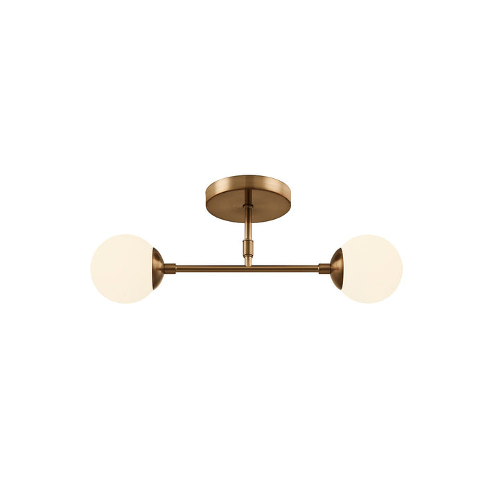 Justice Designs - FSN-9019-ETCH-BRSS - Two Light Semi-Flush Mount - Fusion - Brushed Brass