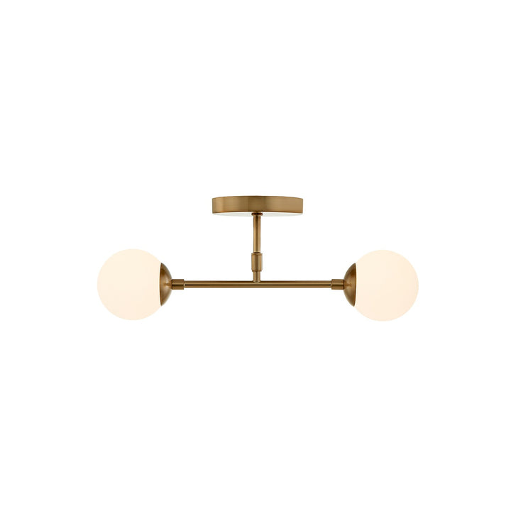 Justice Designs - FSN-9019-ETCH-BRSS - Two Light Semi-Flush Mount - Fusion - Brushed Brass