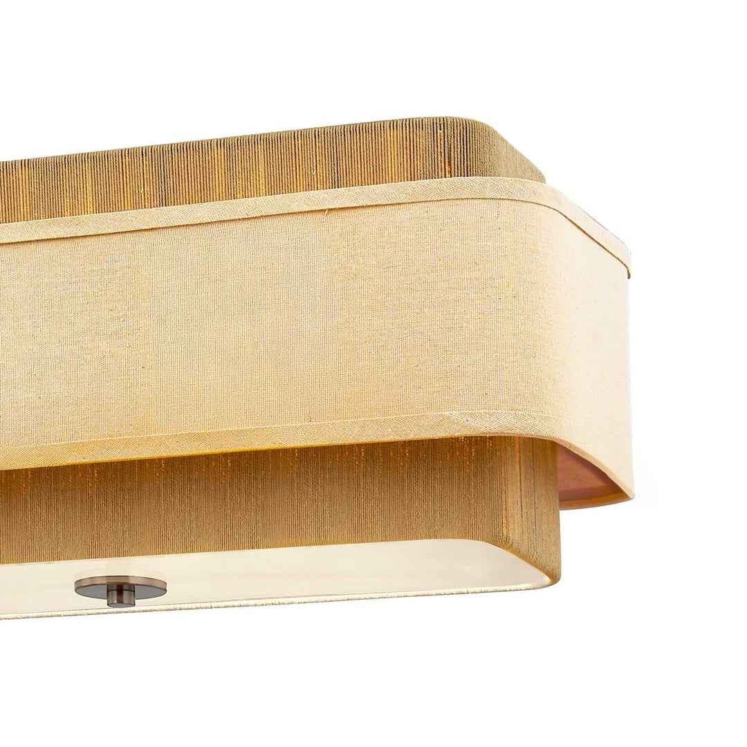 Textile Five Light Linear Pendant in Brushed Brass Justice Designs