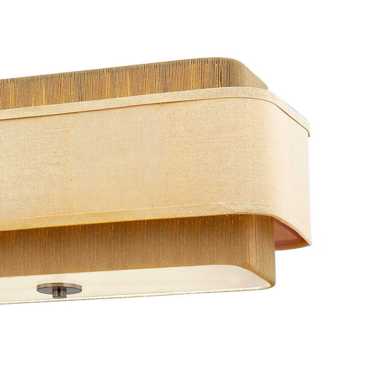Textile Five Light Linear Pendant in Brushed Brass Justice Designs