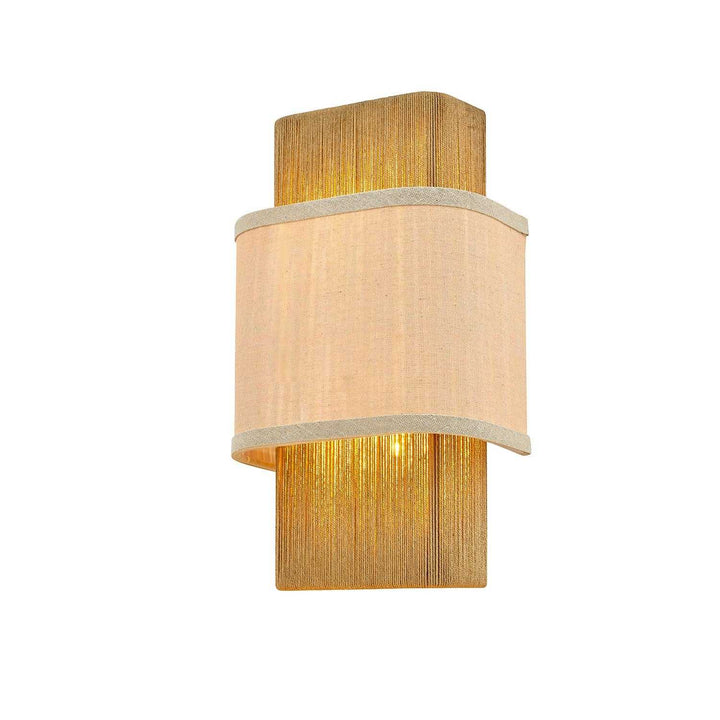 Textile Two Light Wall Sconce in Brushed Brass Justice Designs