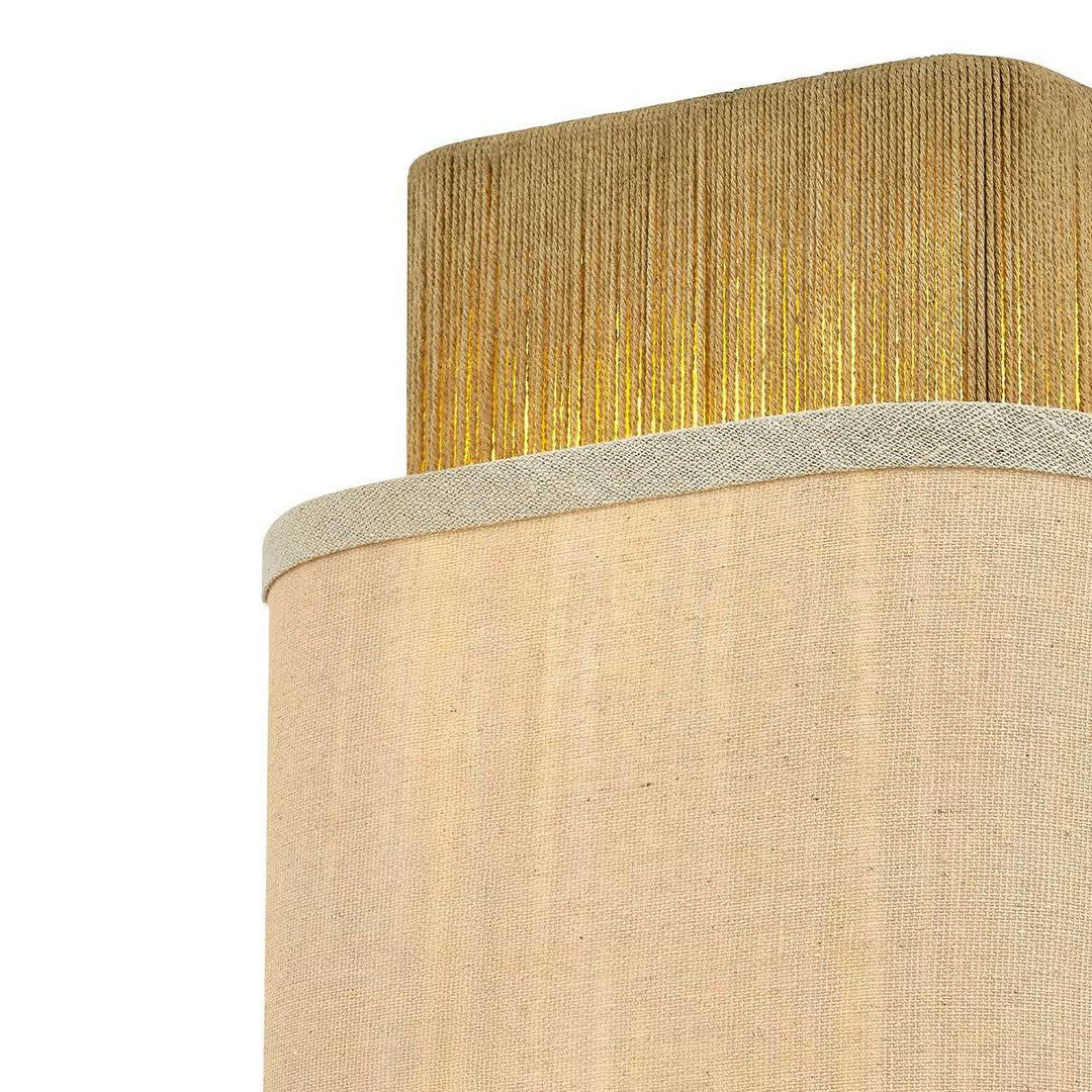 Textile Two Light Wall Sconce in Brushed Brass Justice Designs