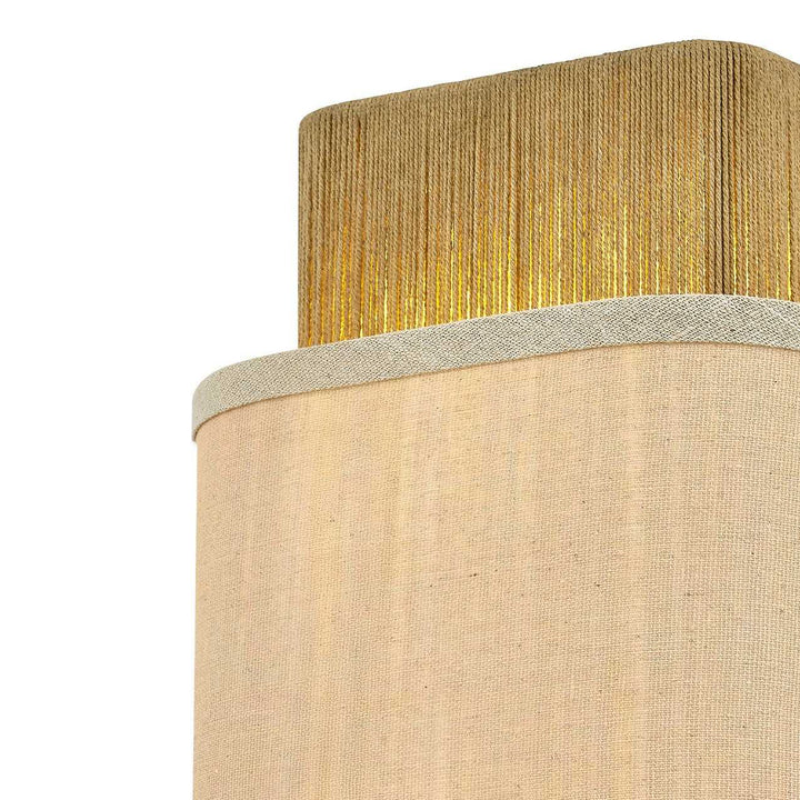 Textile Two Light Wall Sconce in Brushed Brass Justice Designs