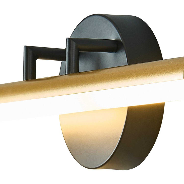 No Shade Material LED Linear Wall/Bath in Matte Black w/ Brass Accents Justice Designs