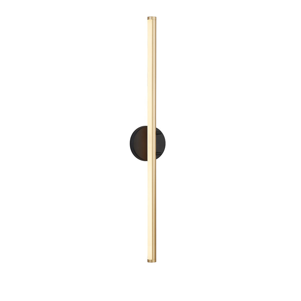 Justice Designs - NSH-9117-MBBR - LED Linear Wall/Bath - No Shade Material - Matte Black w/ Brass Accents