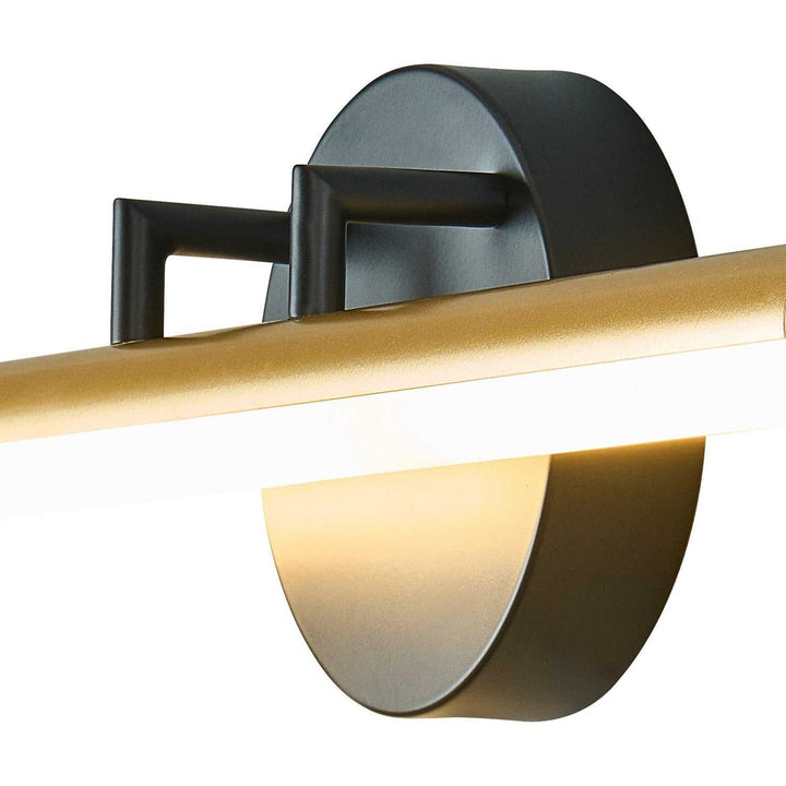 No Shade Material LED Linear Wall/Bath in Matte Black w/ Brass Accents Justice Designs
