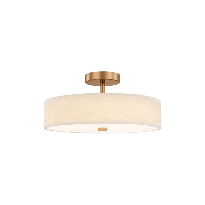 Textile LED Semi-Flush Mount in Brushed Brass Justice Designs