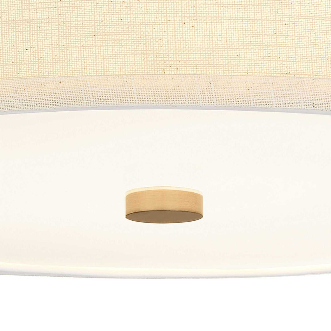 Textile LED Semi-Flush Mount in Brushed Brass Justice Designs