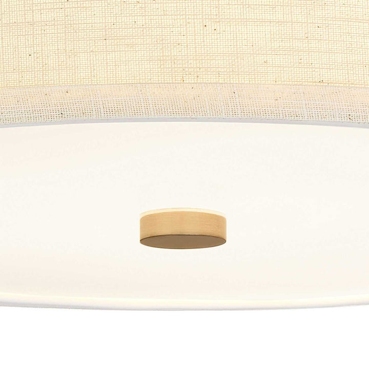 Textile LED Semi-Flush Mount in Brushed Brass Justice Designs