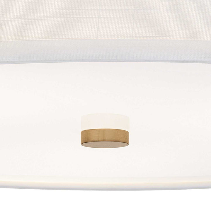 Textile LED Semi-Flush Mount in Brushed Brass Justice Designs