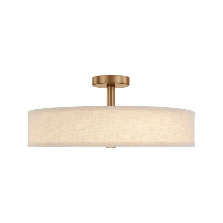 Textile LED Semi-Flush Mount in Brushed Brass Justice Designs