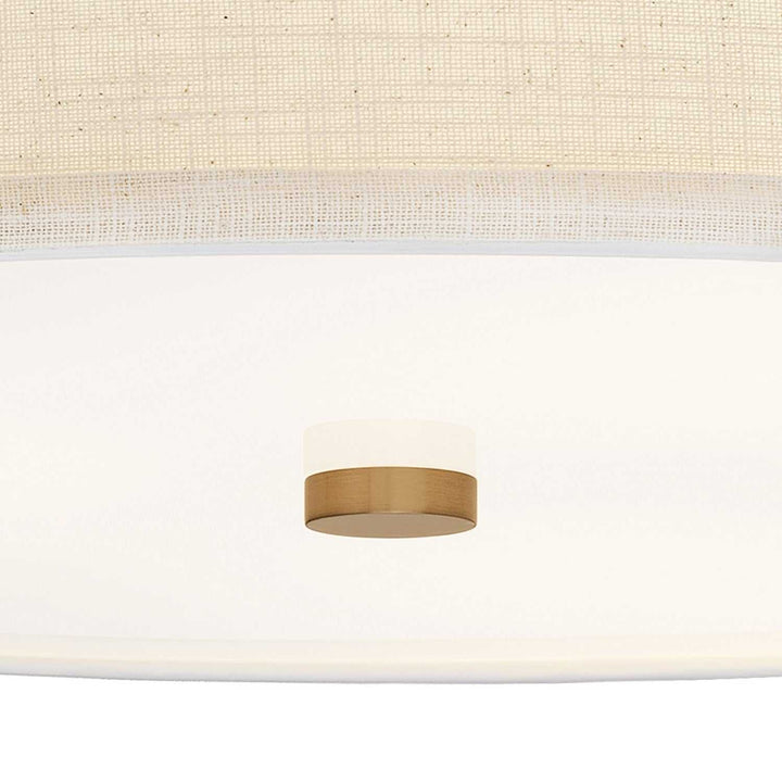 Textile LED Semi-Flush Mount in Brushed Brass Justice Designs