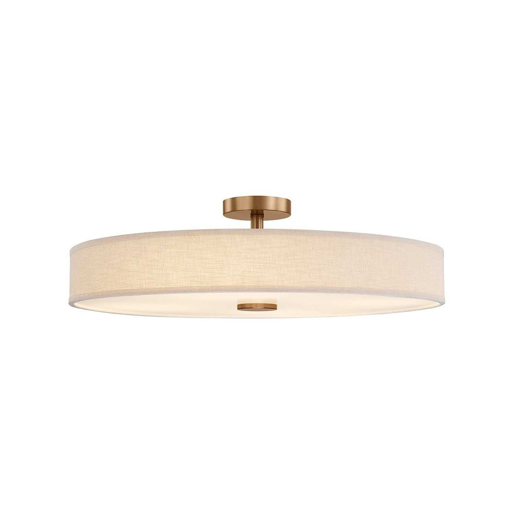 Textile LED Semi-Flush Mount in Brushed Brass Justice Designs