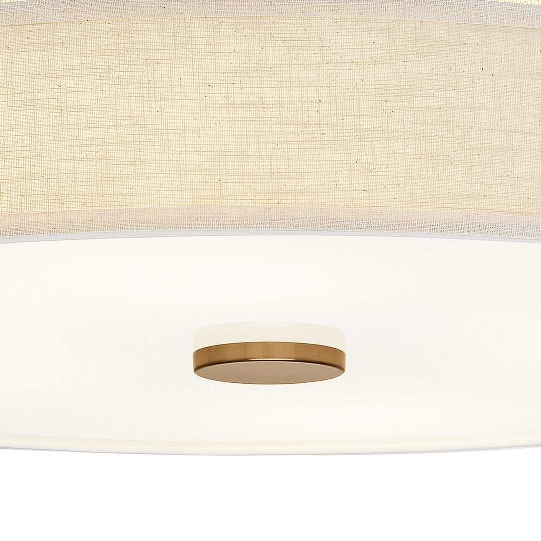 Textile LED Semi-Flush Mount in Brushed Brass Justice Designs