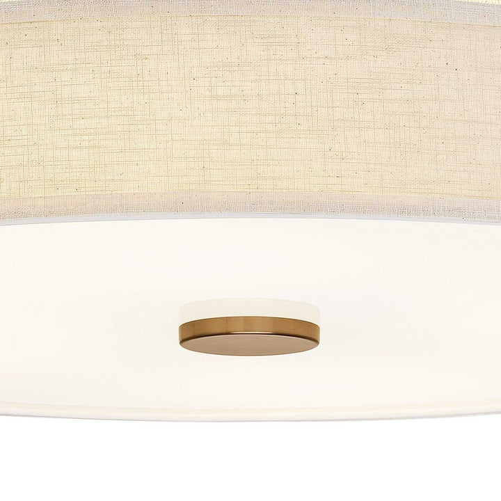 Textile LED Semi-Flush Mount in Brushed Brass Justice Designs