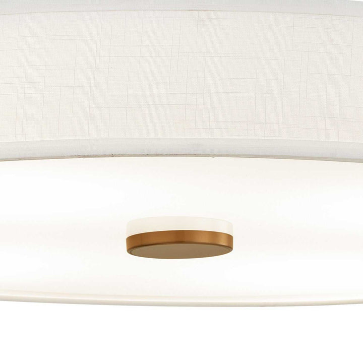 Textile LED Semi-Flush Mount in Brushed Brass Justice Designs