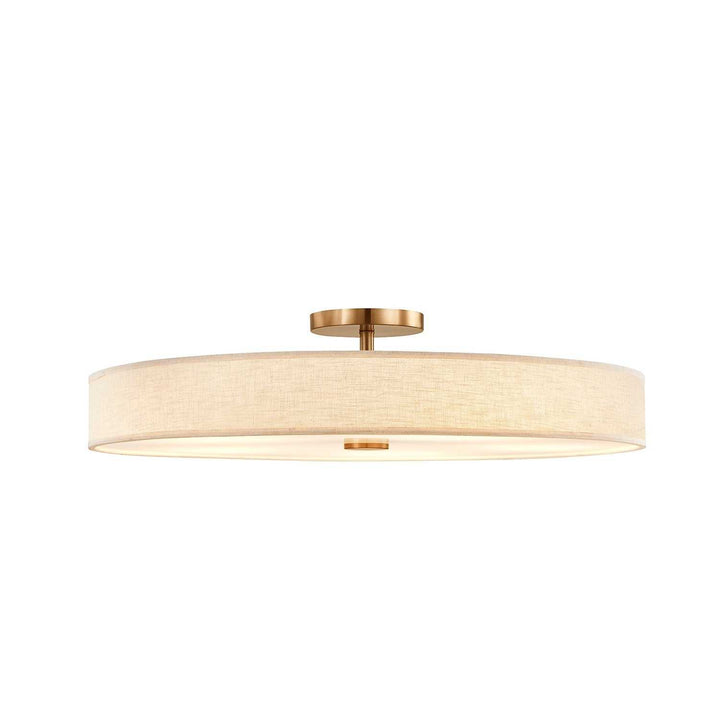 Textile LED Semi-Flush Mount in Brushed Brass Justice Designs