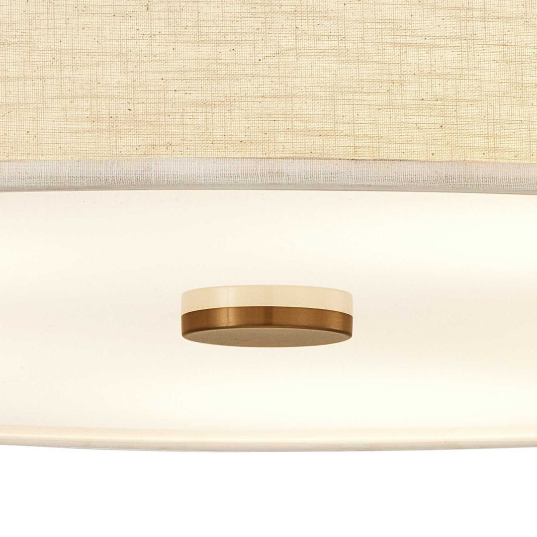 Textile LED Semi-Flush Mount in Brushed Brass Justice Designs
