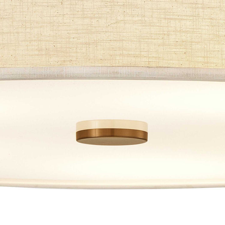 Textile LED Semi-Flush Mount in Brushed Brass Justice Designs