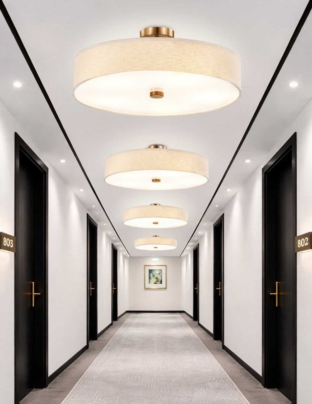 Textile LED Semi-Flush Mount in Brushed Brass Justice Designs