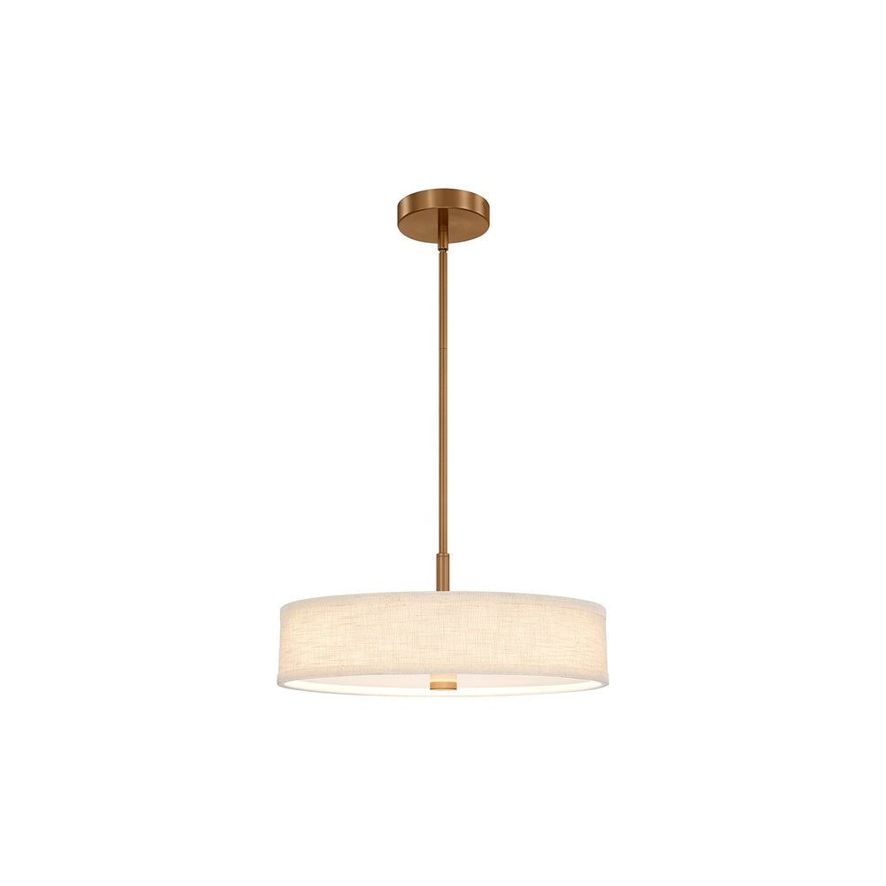 Justice Designs - FAB-9311-CREM-BRSS - LED Pendant - Textile - Brushed Brass