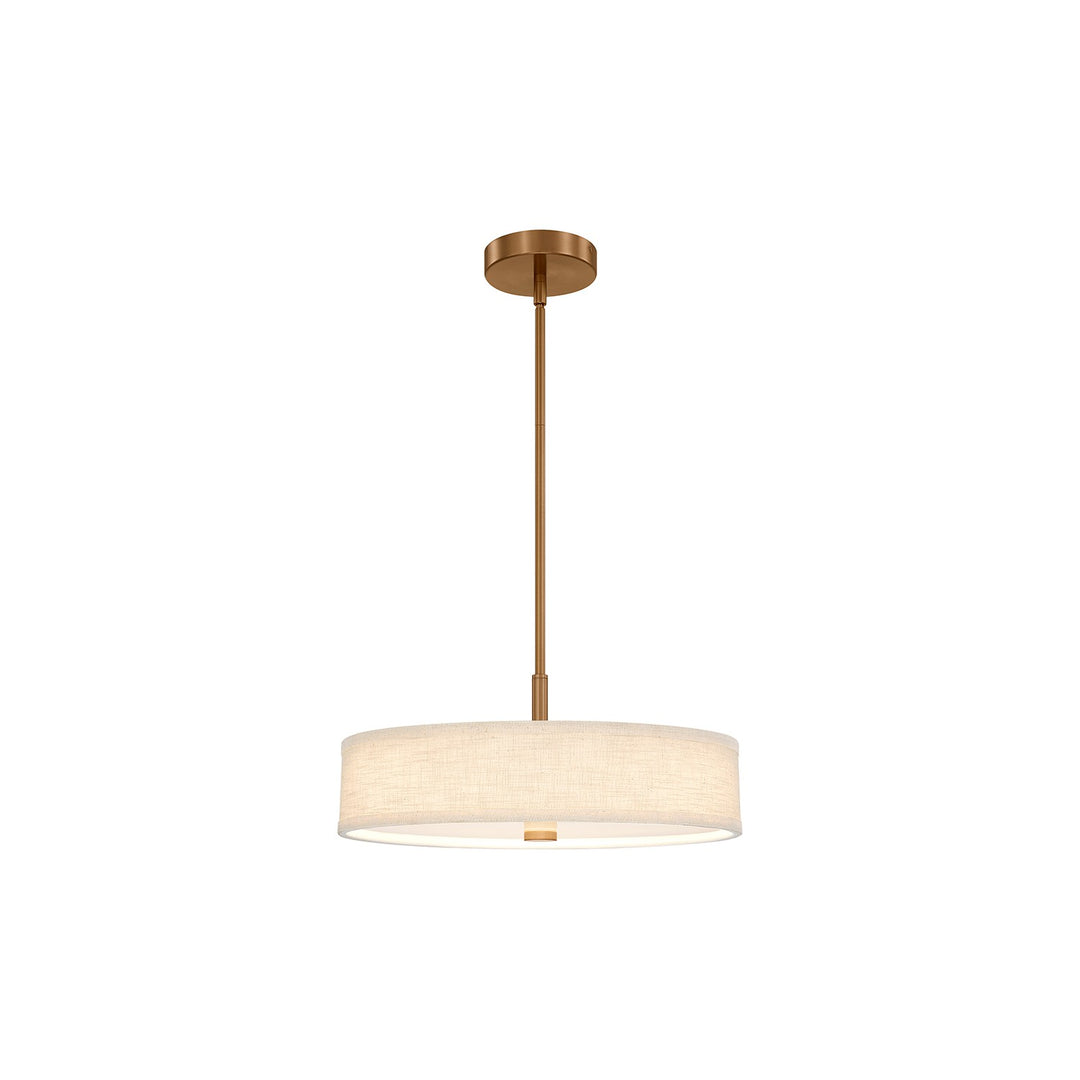 Justice Designs - FAB-9311-CREM-BRSS - LED Pendant - Textile - Brushed Brass