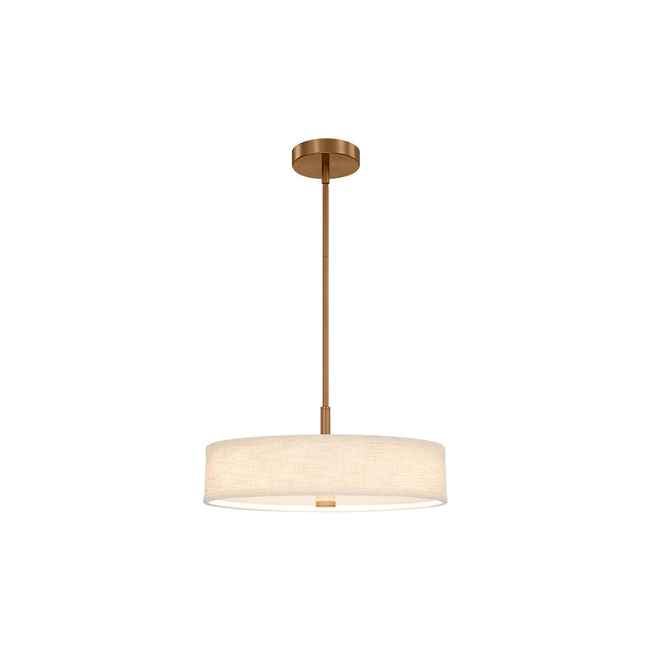 Justice Designs - FAB-9311-CREM-BRSS - LED Pendant - Textile - Brushed Brass