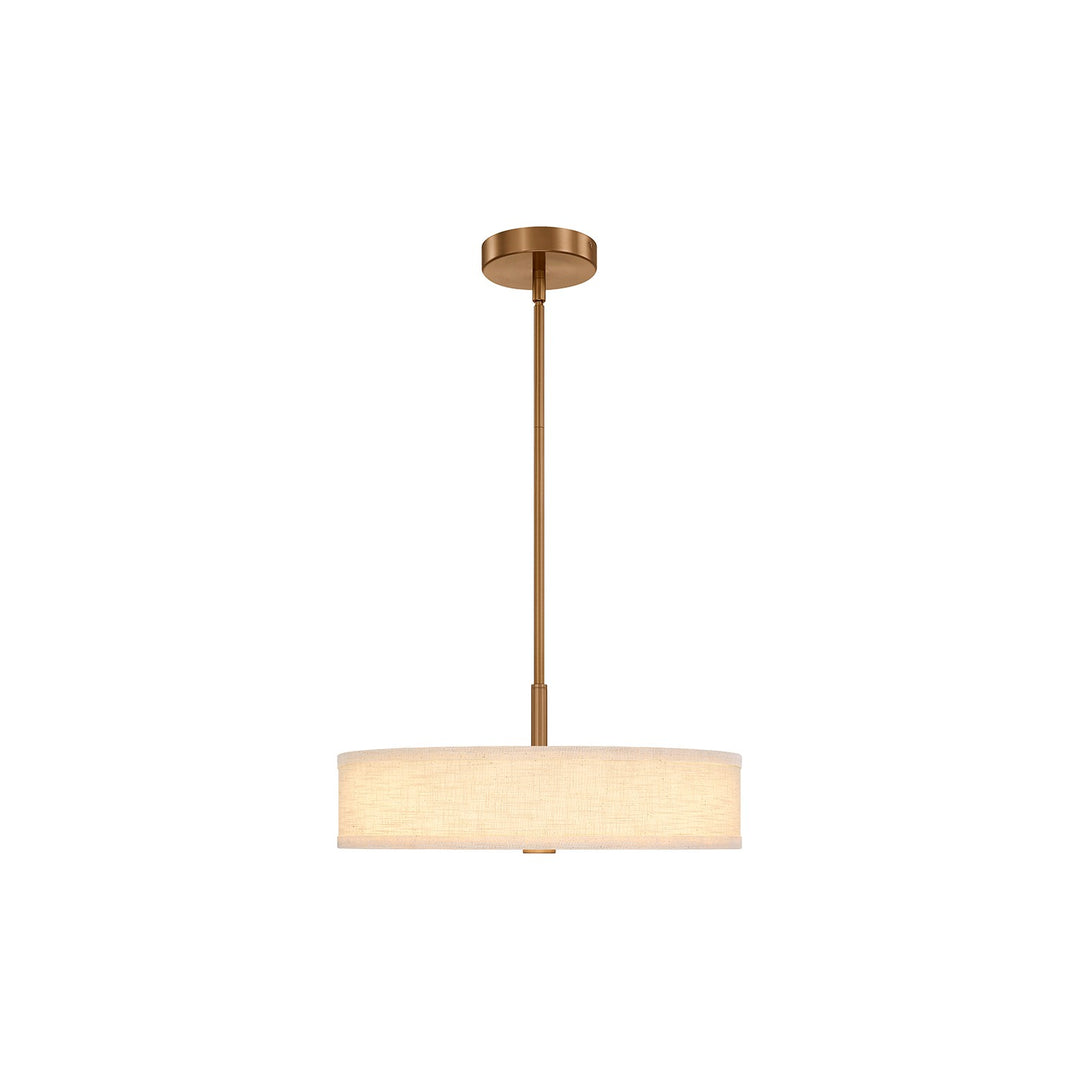 Justice Designs - FAB-9311-CREM-BRSS - LED Pendant - Textile - Brushed Brass