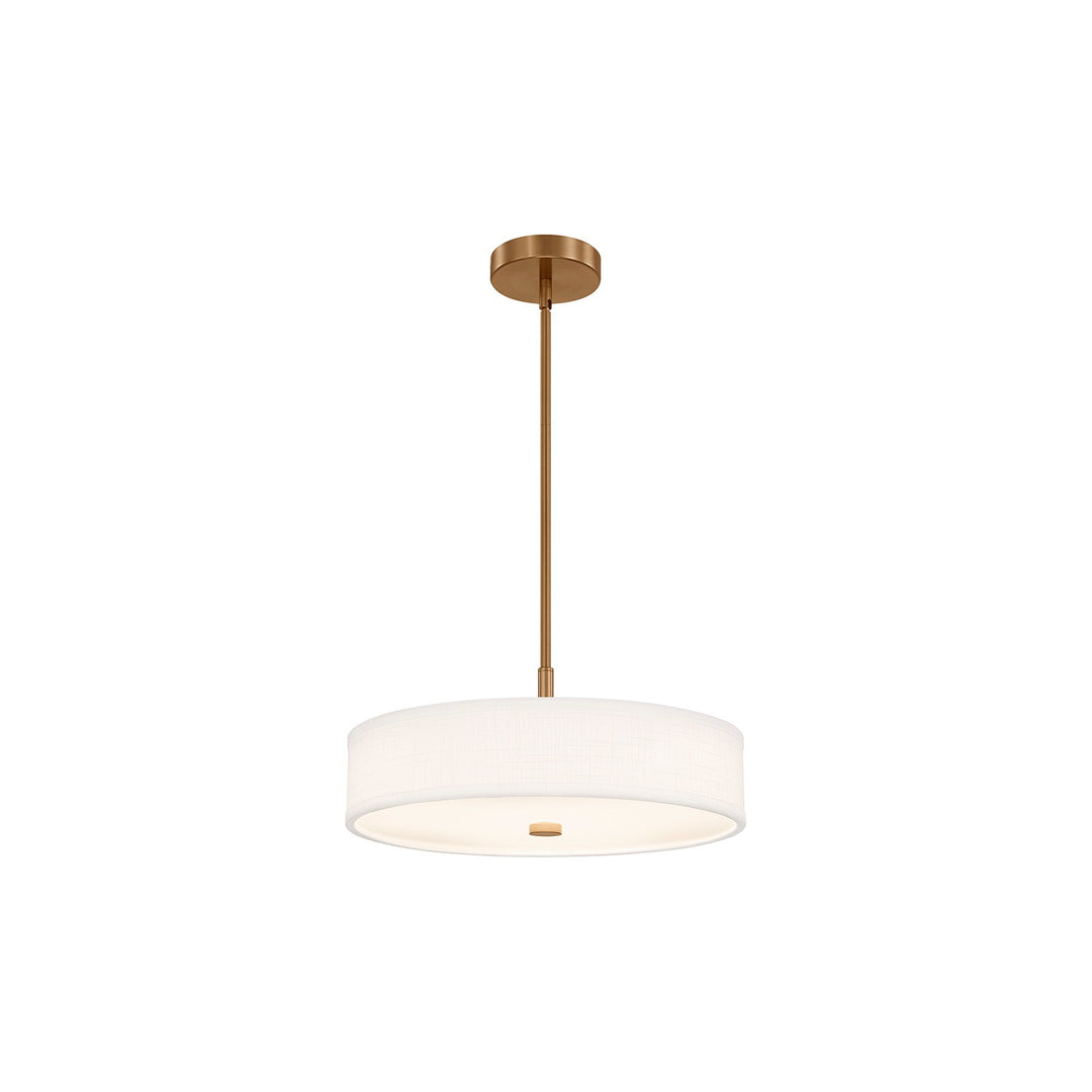 Justice Designs - FAB-9311-WHTE-BRSS - LED Pendant - Textile - Brushed Brass