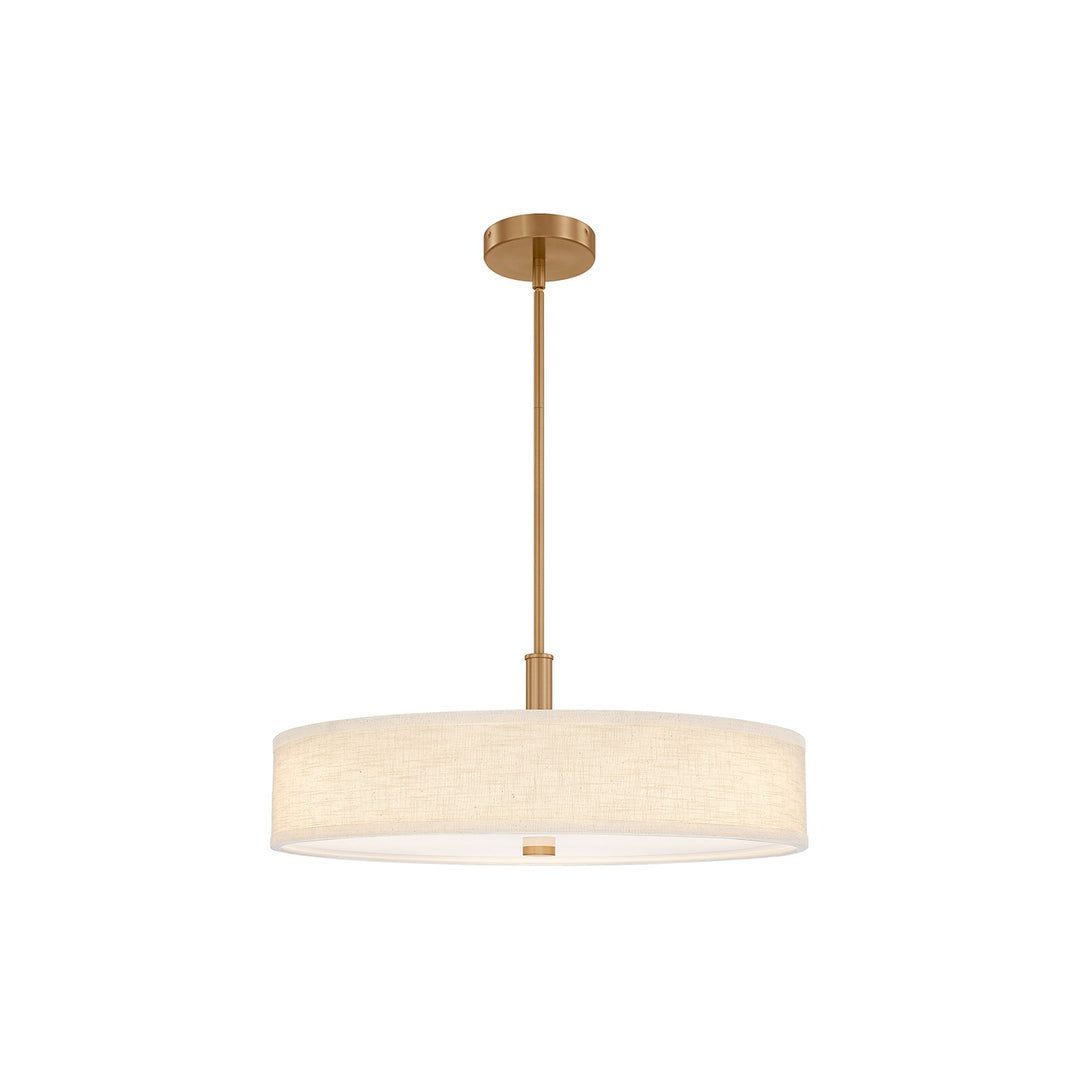 Justice Designs - FAB-9312-CREM-BRSS - LED Pendant - Textile - Brushed Brass