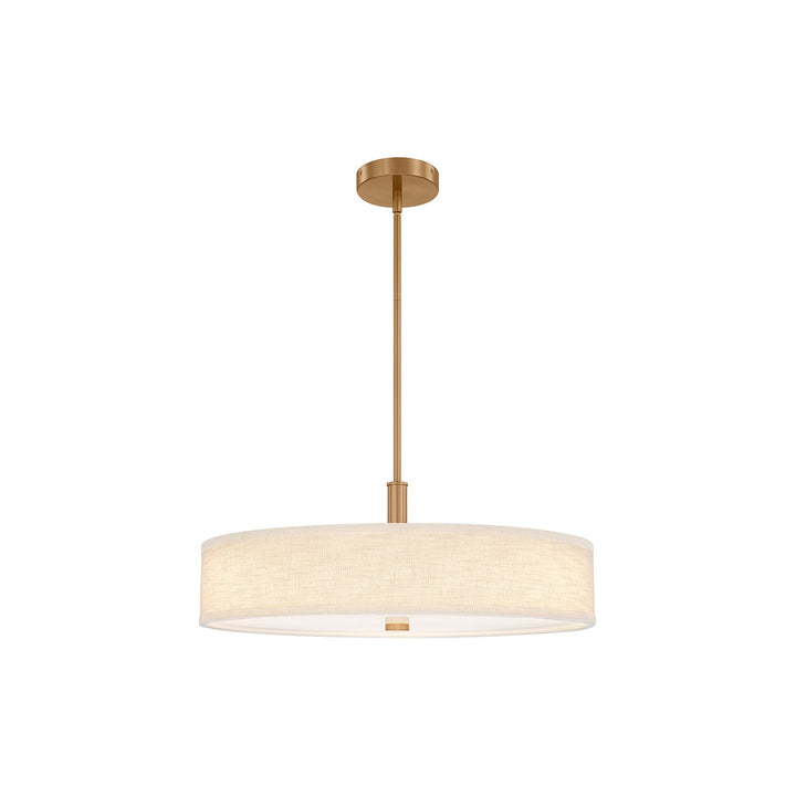 Justice Designs - FAB-9312-CREM-BRSS - LED Pendant - Textile - Brushed Brass