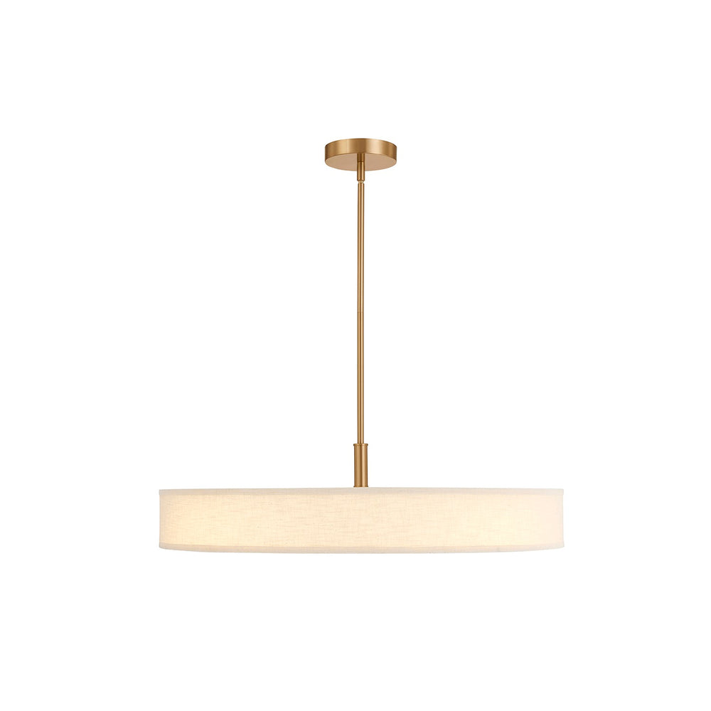 Justice Designs - FAB-9314-CREM-BRSS - LED Pendant - Textile - Brushed Brass