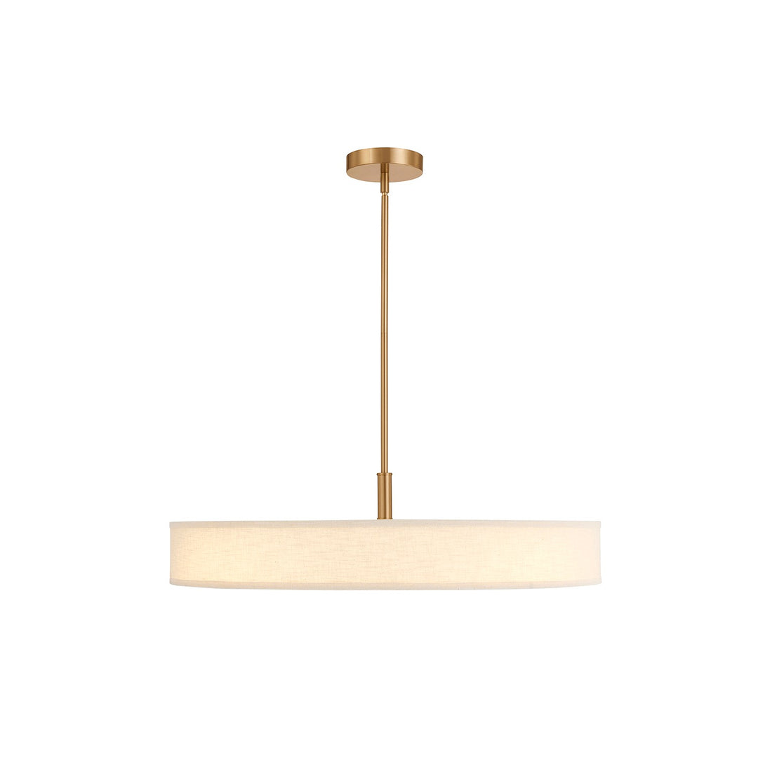 Justice Designs - FAB-9314-CREM-BRSS - LED Pendant - Textile - Brushed Brass