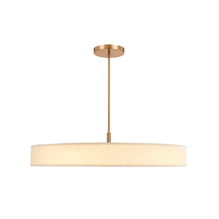 Justice Designs - FAB-9317-CREM-BRSS - LED Pendant - Textile - Brushed Brass