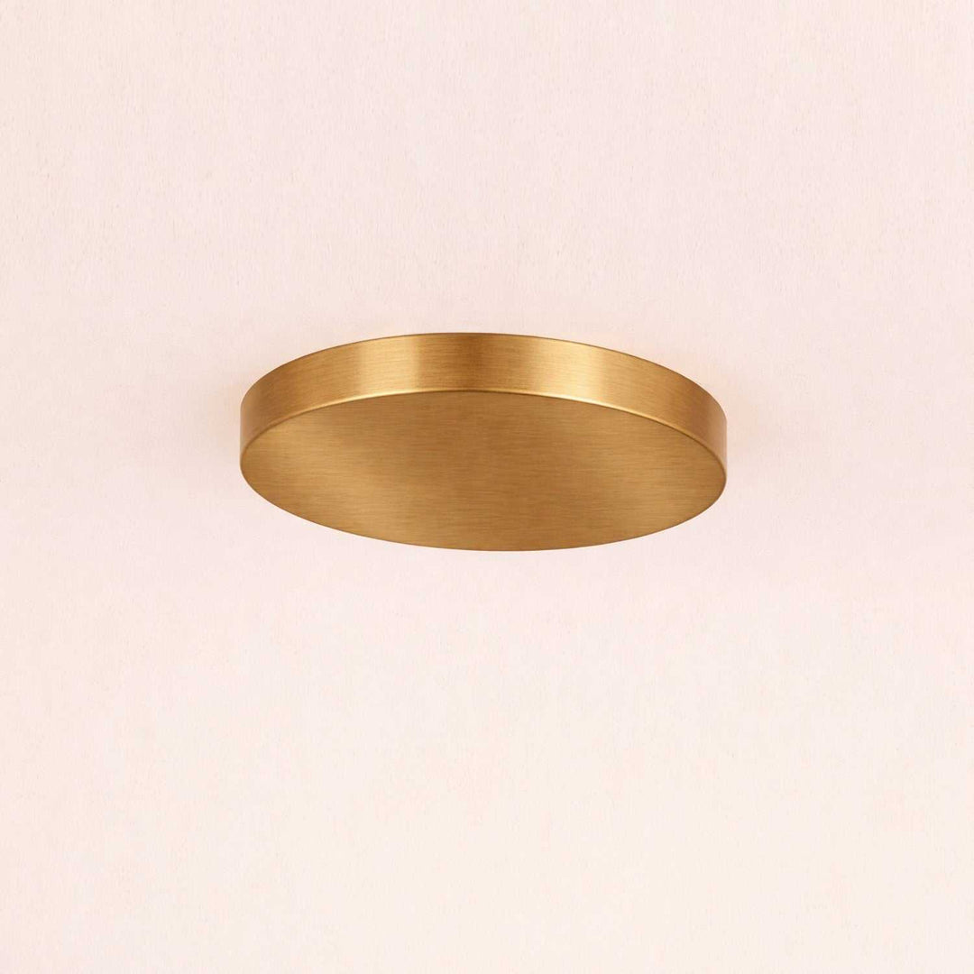 Acryluxe Four Light Flush-Mount in Brushed Brass Justice Designs