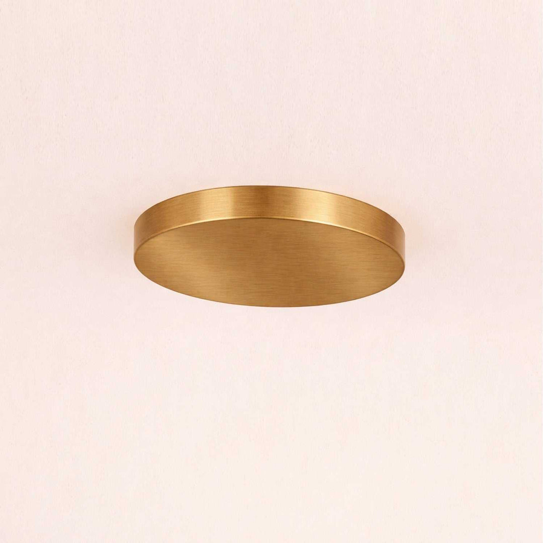 Acryluxe Six Light Flush-Mount in Brushed Brass Justice Designs