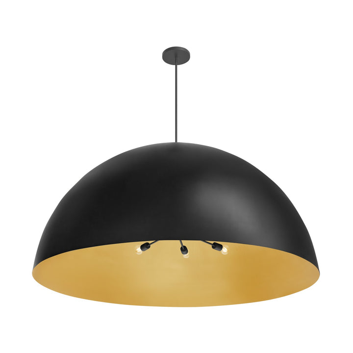 Justice Designs - NSH-9848-CBGD - Ten Light Pendant - No Shade Material - Matte Black with Champagne Gold Interior