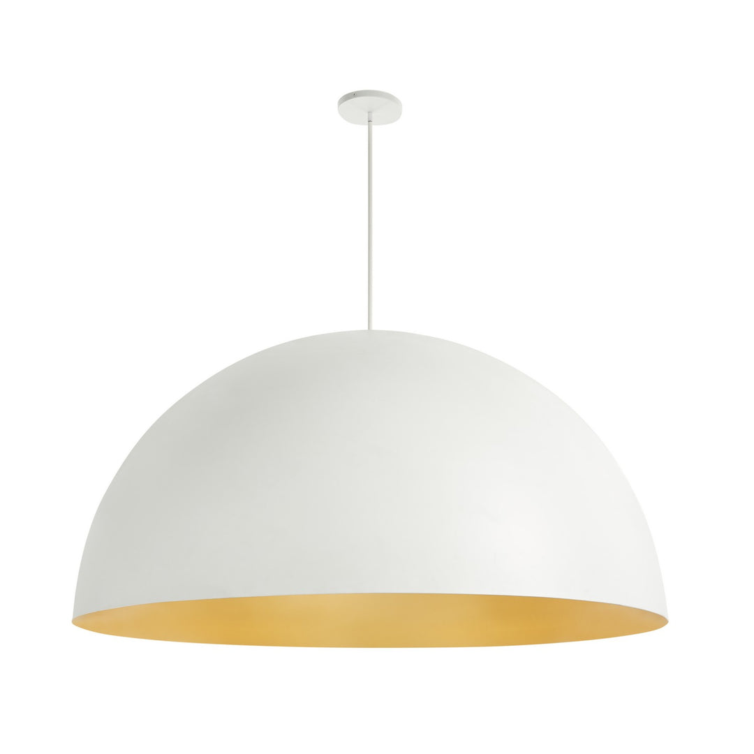 Justice Designs - NSH-9848-MTGD - Ten Light Pendant - No Shade Material - Matte White with Champagne Gold Interior