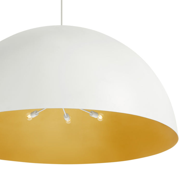 Justice Designs - NSH-9848-MTGD - Ten Light Pendant - No Shade Material - Matte White with Champagne Gold Interior