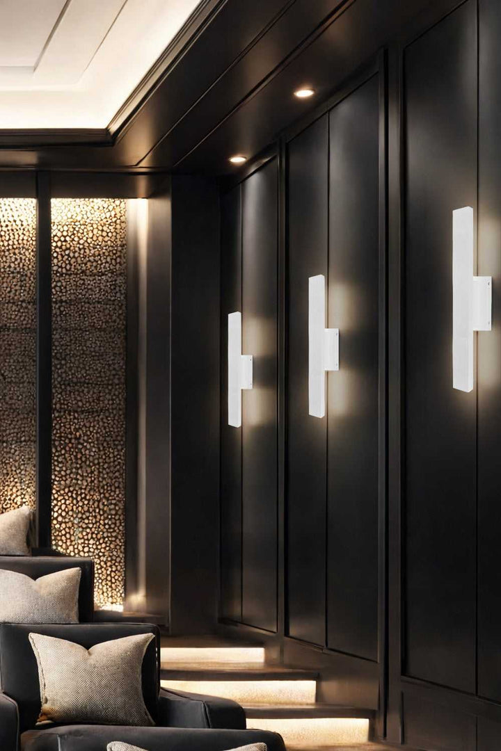 No Shade Material LED Outdoor Wall Sconce in Matte White Justice Designs