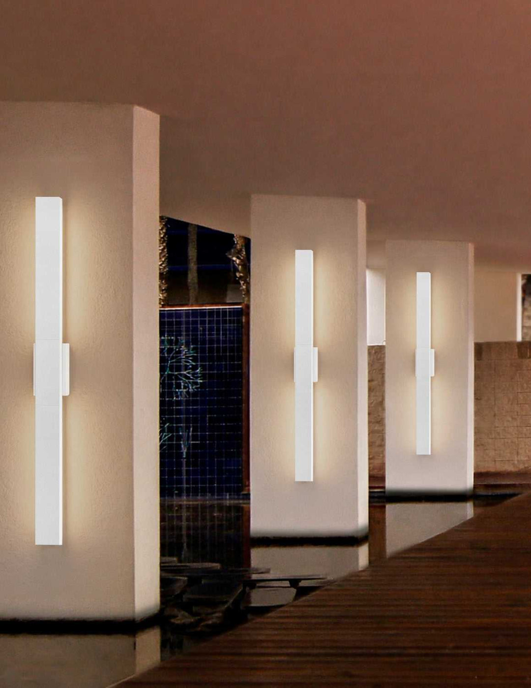 No Shade Material LED Outdoor Wall Sconce in Matte White Justice Designs