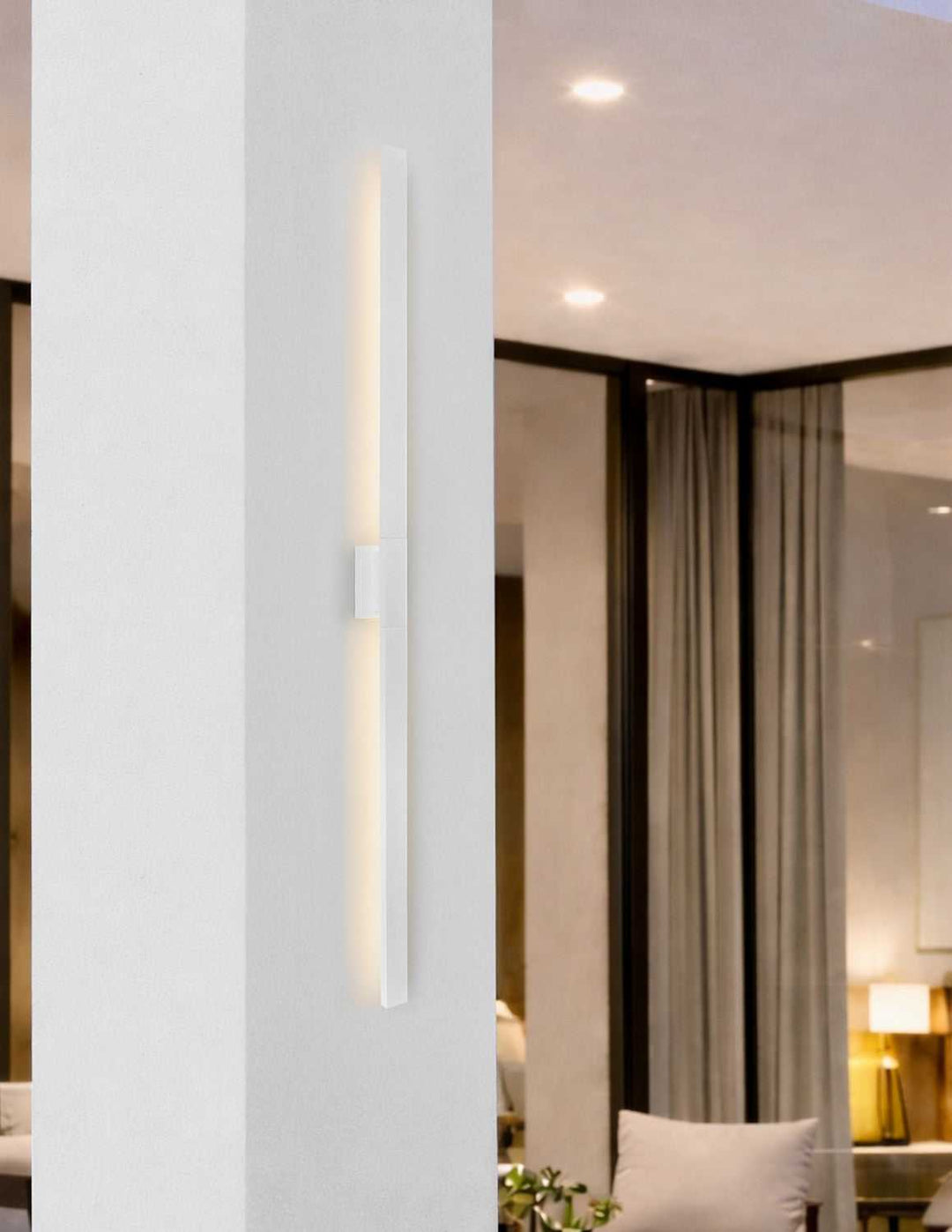 No Shade Material LED Outdoor Wall Sconce in Matte White Justice Designs