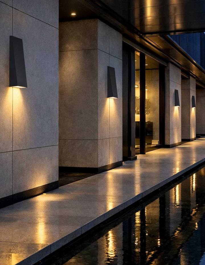 No Shade Material LED Outdoor Wall Sconce in Matte Black Justice Designs